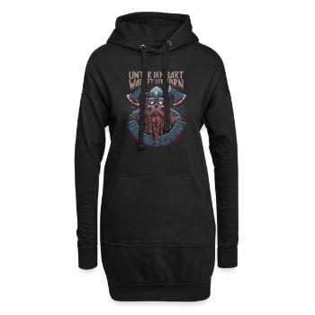 Böser Alter Mann Wikinger Unter dem Bart Zorn - Hoodie-Kleid - Schwarz - Vorne