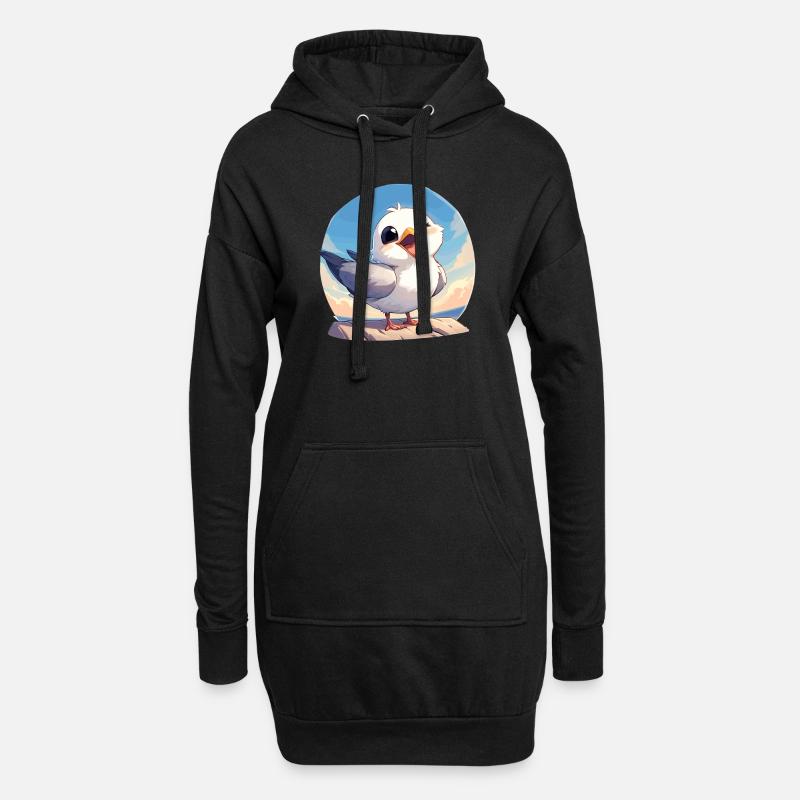 Möwen Möwe - Hoodie-Kleid - Schwarz
