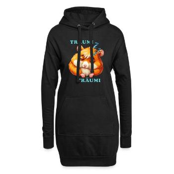 HAMSTER SOMMEIL RÊVEUR RÊVEUR - Sweat-shirt à capuche long Femme - noir - Devant