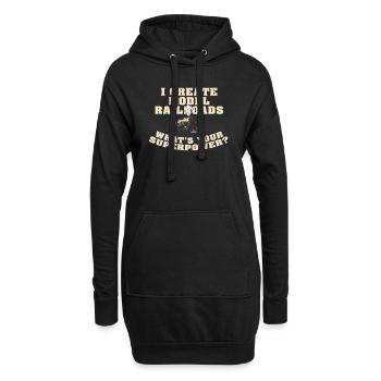 Je crée le superpouvoir des trains miniatures - Sweat-shirt à capuche long Femme - noir - Devant