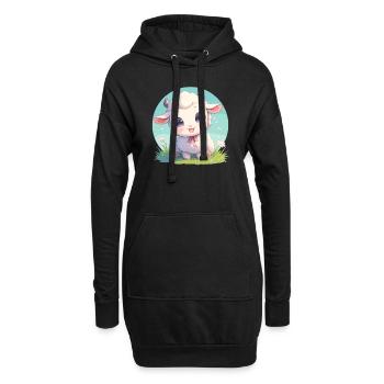 Schafe Schaf - Hoodie-Kleid - Schwarz - Vorne