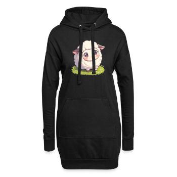 Schafe Schaf - Hoodie-Kleid - Schwarz - Vorne