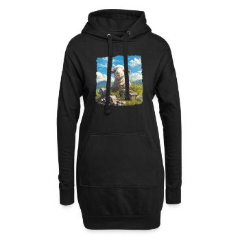 Schafe Schaf - Hoodie-Kleid - Schwarz - Vorne