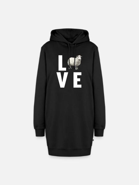 Schafe Schaf - Hoodie-Kleid - Schwarz