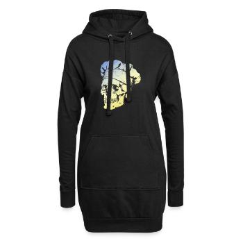 Crâne de chef - Sweat-shirt à capuche long Femme - noir - Devant