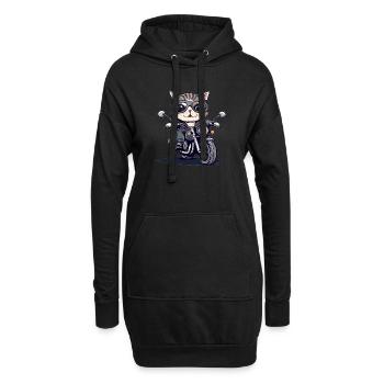 Moto chat avec du style - Sweat-shirt à capuche long Femme - noir - Devant