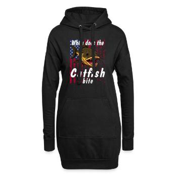 When does the catfish bite - Hoodie-Kleid - Schwarz - Vorne