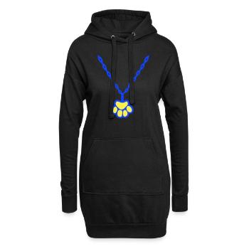 Katze Pfote Hund Tier Halskette Halsband Schmuck - Hoodie-Kleid - Schwarz - Vorne