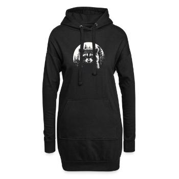 Raton laveur dans le district forestier - Sweat-shirt à capuche long Femme - noir - Devant