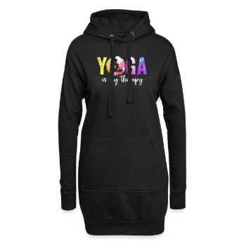 Le yoga est ma thérapie - Sweat-shirt à capuche long Femme - noir - Devant