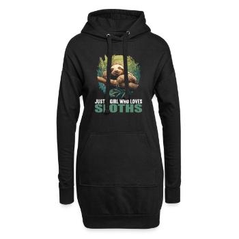 Faultiere Faultier - Hoodie-Kleid - Schwarz - Vorne