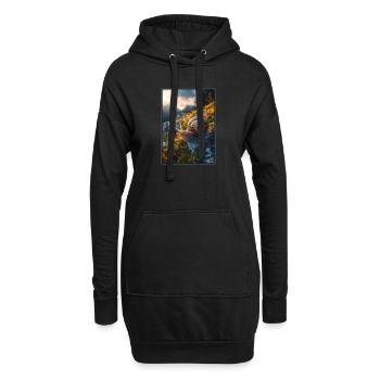 Schnecken Schnecke - Hoodie-Kleid - Schwarz - Vorne