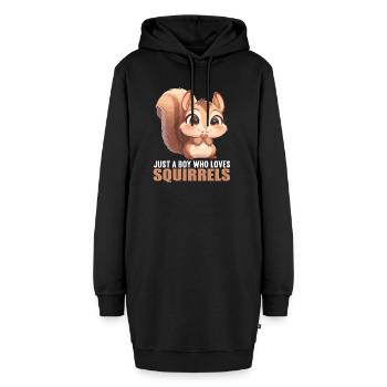 Eichhörnchen - Hoodie-Kleid - Schwarz - Vorne