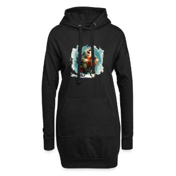Lustiger Bär mit Fahrrad - Hoodie-Kleid - Schwarz - Vorne