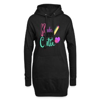 Chemise Cutie de maternelle - Sweat-shirt à capuche long Femme - noir - Devant