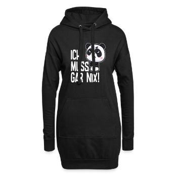 Ich muss gar nix sagt der niedliche Panda - Hoodie-Kleid - Schwarz - Vorne