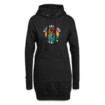 Retro Fahrrad lustiger Radfahrender Radfahrer - Hoodie-Kleid - Schwarz - Vorne