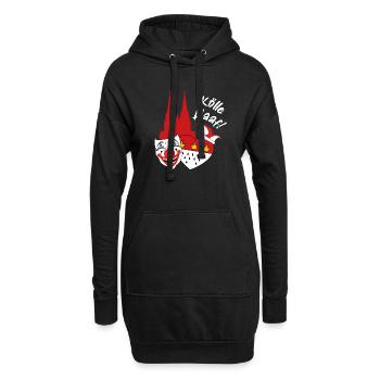Karneval Kostüm Kölle Alaaf Clown Wappen Dom Köln - Hoodie-Kleid - Schwarz - Vorne