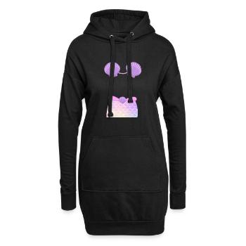 Karneval Kostüm Kölle Alaaf Herz Köln Bikini - Hoodie-Kleid - Schwarz - Vorne