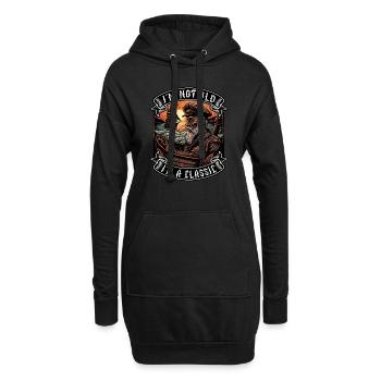 I m not old I m a classic Bootsliebhaber - Hoodie-Kleid - Schwarz - Vorne