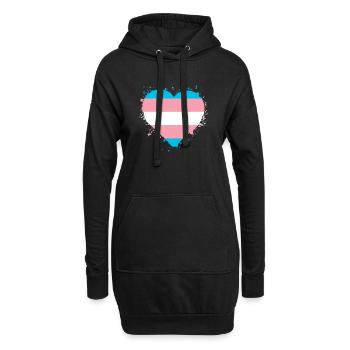 Pride LGBTQ Herz - Hoodie-Kleid - Schwarz - Vorne