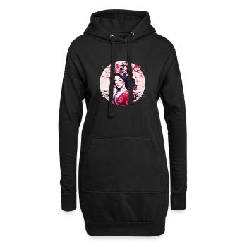Geisha von Japan - Hoodie-Kleid - Schwarz - Vorne