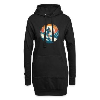 Snowboardung und Skifahren und dann Aprés-Ski - Hoodie-Kleid - Schwarz - Vorne