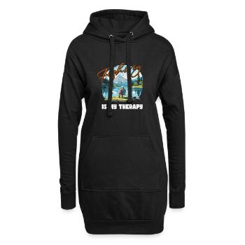 Angeln Freizeit Besinnliche Stille Naturerlebnis - Hoodie-Kleid - Schwarz - Vorne
