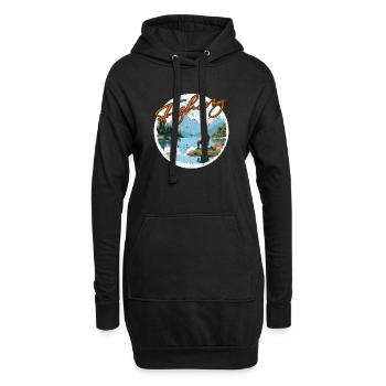 Angeln Freizeit Besinnliche Stille Naturerlebnis - Hoodie-Kleid - Schwarz - Vorne