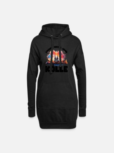 Frohes Neues Jahr mit Feuerwerk in Köln - Hoodie-Kleid - Schwarz