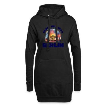 Bonne année avec des feux d’artifice à Berlin - Sweat-shirt à capuche long Femme - noir - Devant