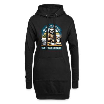 lustiger faLustiger Faultier Spruch keine dumme Fr - Hoodie-Kleid - Schwarz - Vorne