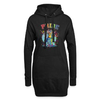 Rainbow Connection Étreinte, Joyeuse Fierté - Sweat-shirt à capuche long Femme - noir - Devant
