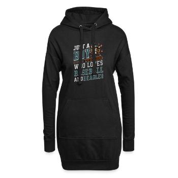 Juste un garçon qui aime le baseball et les beagles - Sweat-shirt à capuche long Femme - noir - Devant