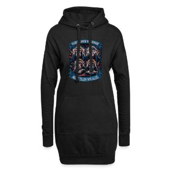 lustiger weise Affen Spruch Handy social media - Hoodie-Kleid - Schwarz - Vorne