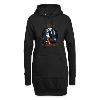 Chat effrayé, pas de friandises, juste des tours d’Halloween - Sweat-shirt à capuche long Femme - noir - Devant