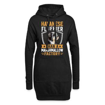 Le bichon havanais est plus moelleux qu’une usine de guimauves - Sweat-shirt à capuche long Femme - noir - Devant