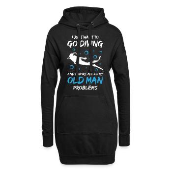 La plongée sous-marine ignore les problèmes du vieil homme - Sweat-shirt à capuche long Femme - noir - Devant