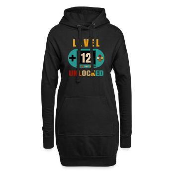 12. Geburtstag Gamer - Hoodie-Kleid - Schwarz - Vorne
