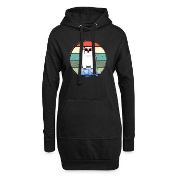 eisbader winterbader winterschwimmer eisbär retro - Hoodie-Kleid - Schwarz - Vorne