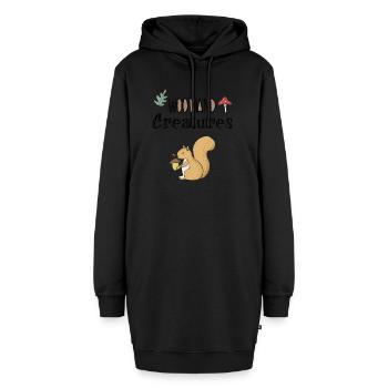 Eichhörnchen Wald Waldbewohner Baum Haselnuss - Hoodie-Kleid - Schwarz - Vorne - AI Model Female 172 light (172cm)