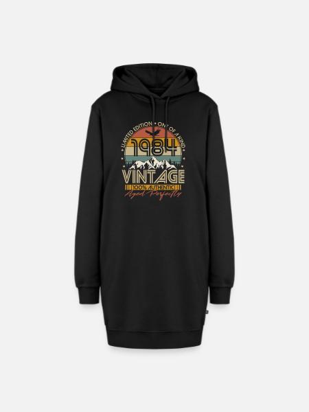 Vintage 1984 Jahrgang Geburtstag Retro Geschenk - Hoodie-Kleid - Schwarz