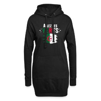 Verts Algérie Algérien Football Cadeau Humour - Sweat-shirt à capuche long Femme - noir - Devant