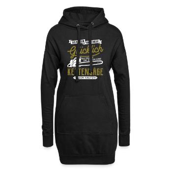 Geld allein macht nicht glücklich - Kettensäge - Hoodie-Kleid - Schwarz - Vorne
