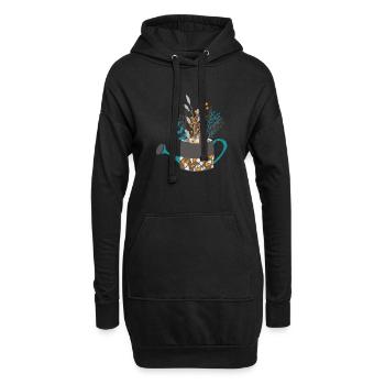 Gartenarbeit Gießkanne Gärtnern Garten Blumen - Hoodie-Kleid - Schwarz - Vorne