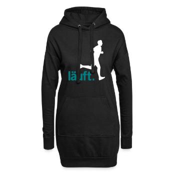 Un homme coureur court. vecteur - Sweat-shirt à capuche long Femme - noir - Devant