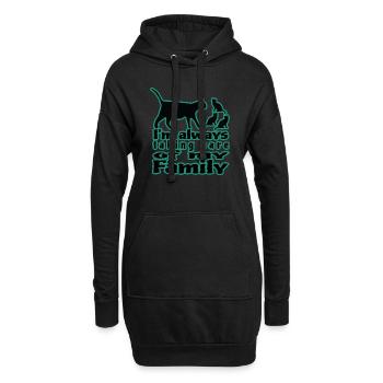 I´m always taking care of my Family - Hoodie-Kleid - Schwarz - Vorne