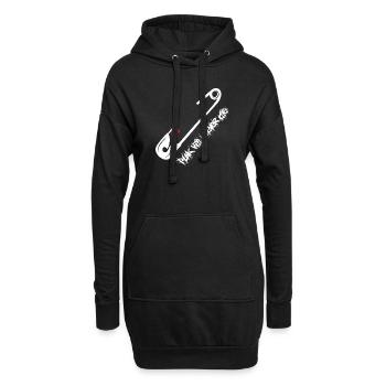 Punk Will Never Die (Safety-Pin-Edition) - Hoodie-Kleid - Schwarz - Vorne