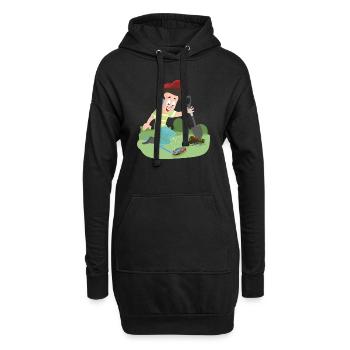The treasure hunter metal detector is already glowing - Hoodie Dress - black - Front