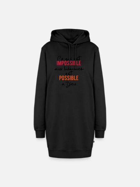 Alles ist möglich für Gott - Hoodie-Kleid - Schwarz
